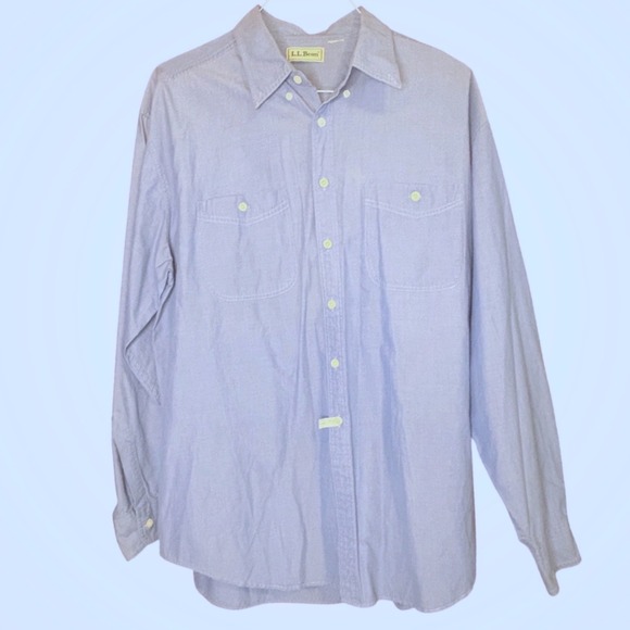 L.L. Bean Other - LL Bean Mens Light Blue Long Sleeve Button Down Work Shirt Two Pocket XL